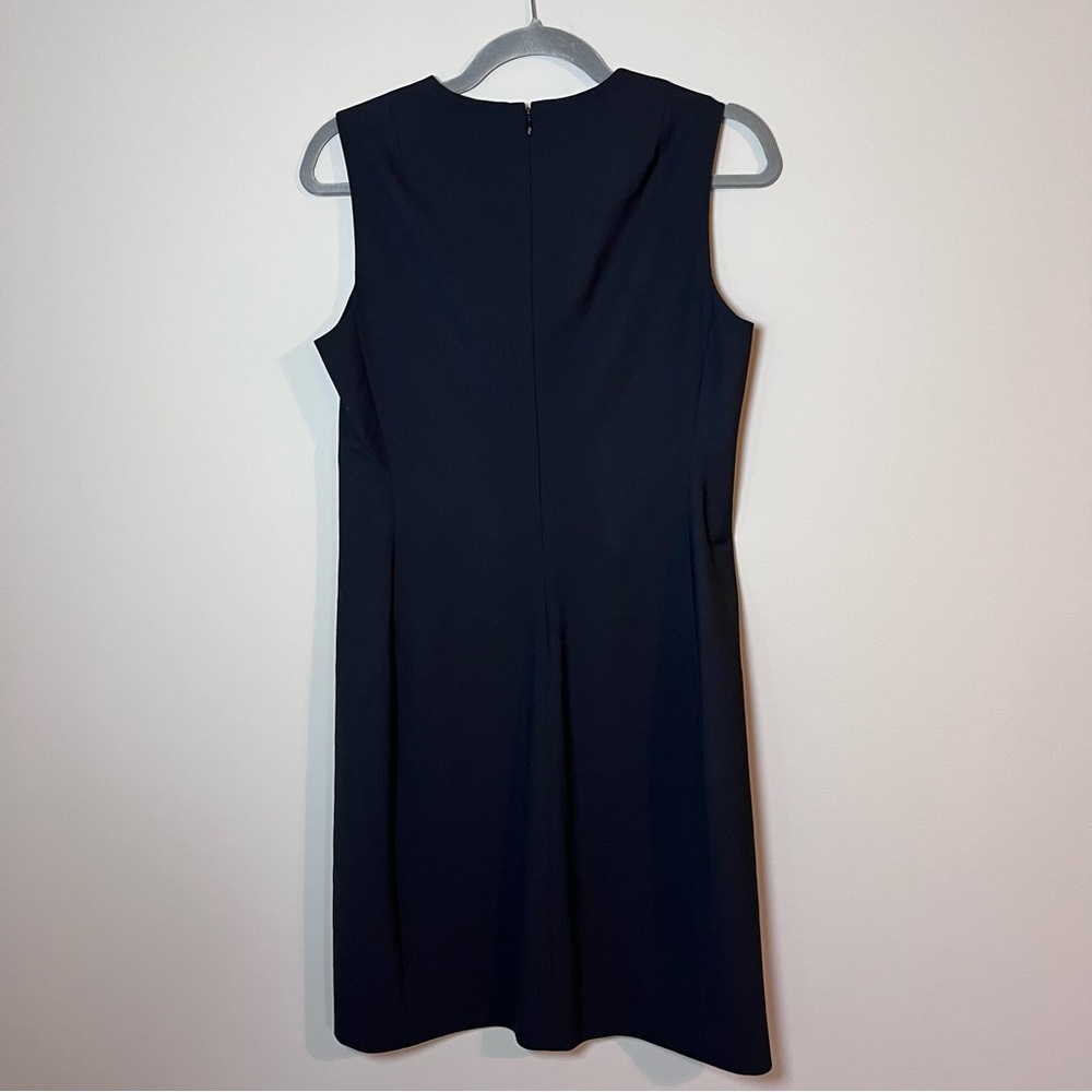 Theory Good Wool Sleeveless Tailored Fitted Sheath Dress Cocktail Career Black 6 - Picture 5 of 7